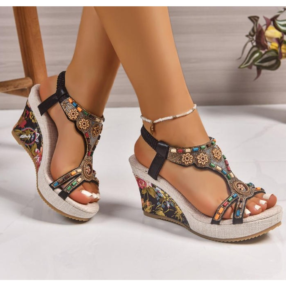 Leather Work Dress - Woman Leather Summer Fashion Wedge Female