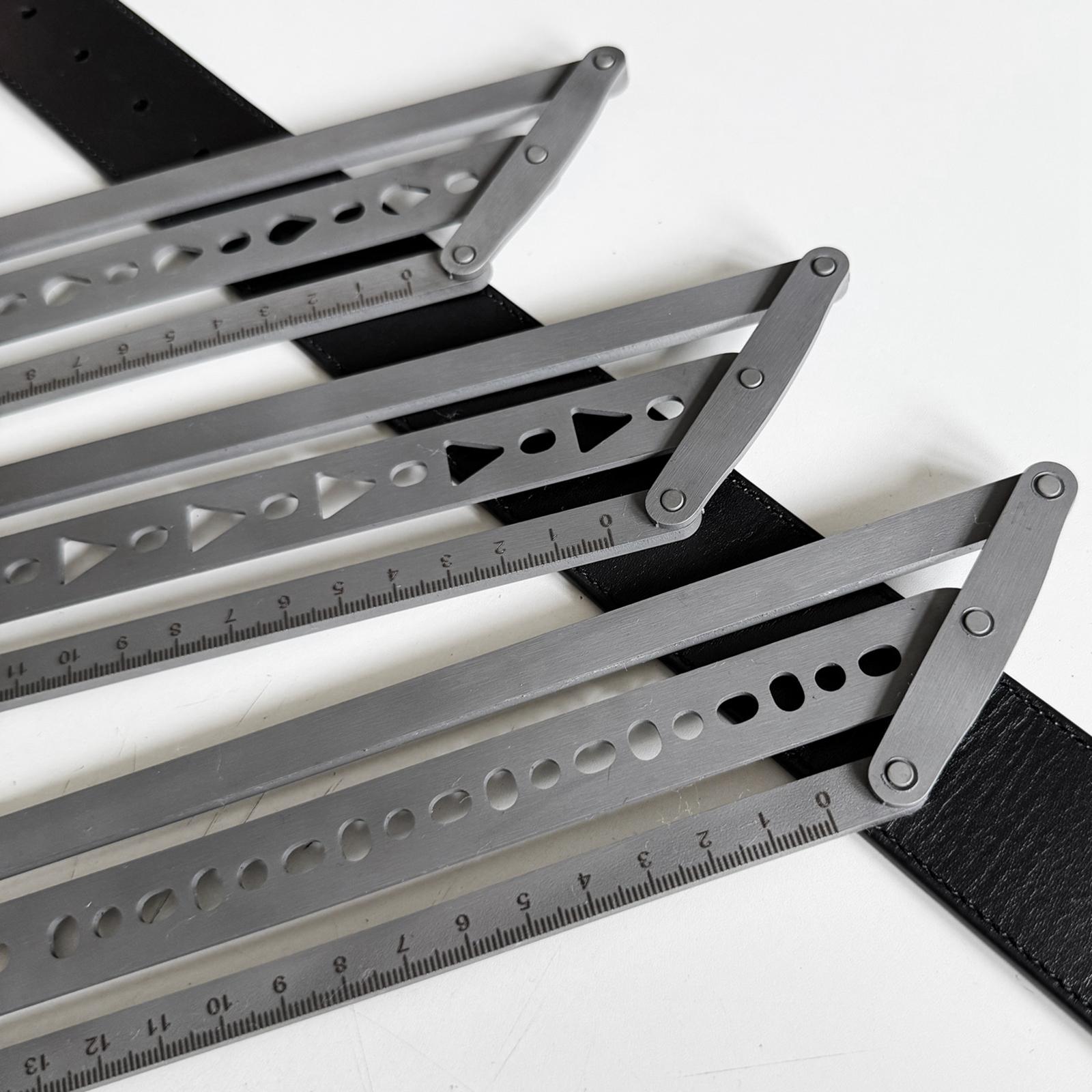 Leatherwork Ruler - Iron Belt Positioning Ruler Adjustable Center
