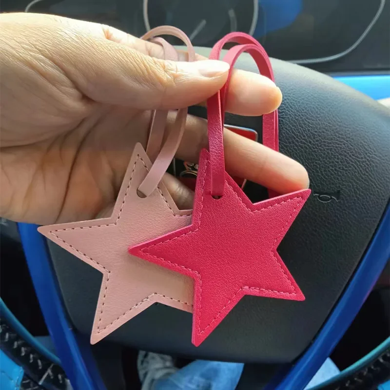 Leatherwork Ruler - Star PU Leather Tassels Keychain Charms