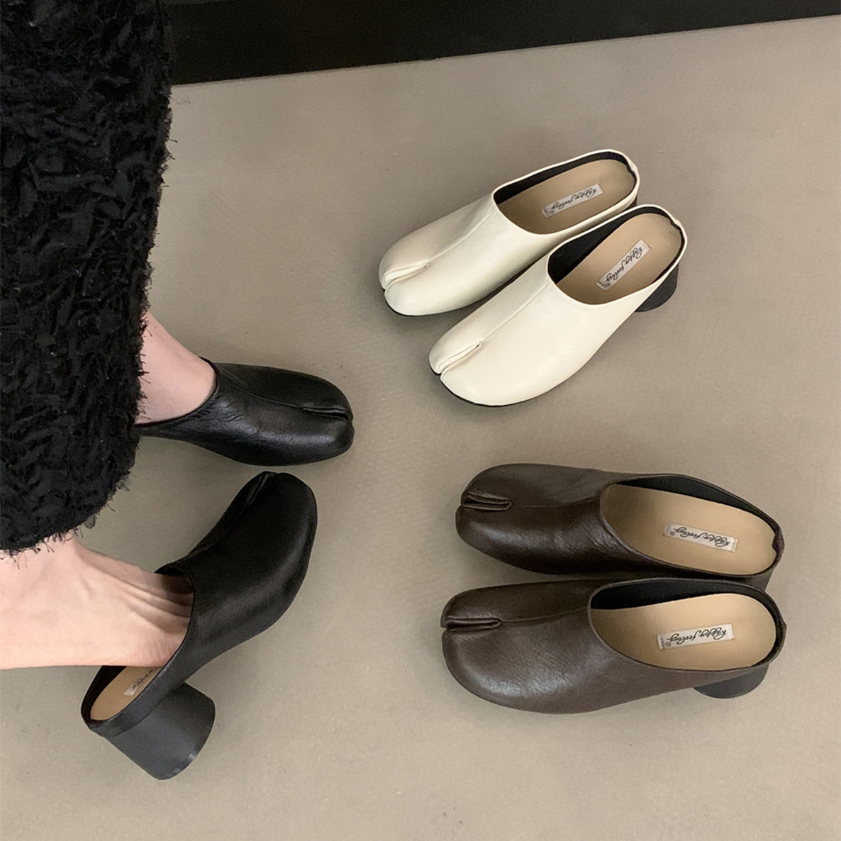 Leather Work Dress - Bailamos Spring Women Split Toe Shoes