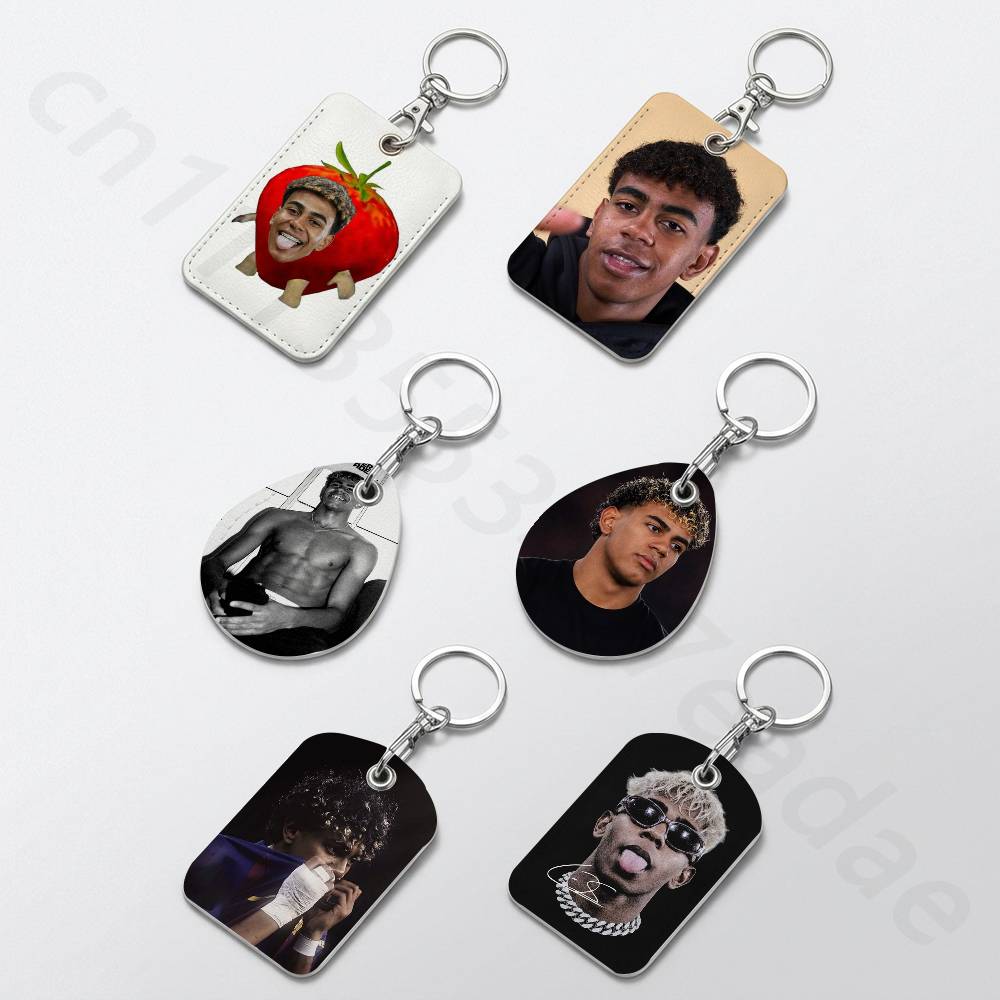 Leather Work - L-Lamine Yamal Holder Keychain For Bank