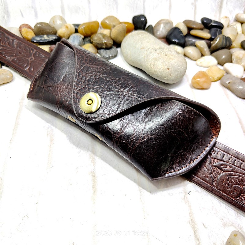 Leatherwork Fasteners - Blongk Glasses Case Waist Bag Genuine