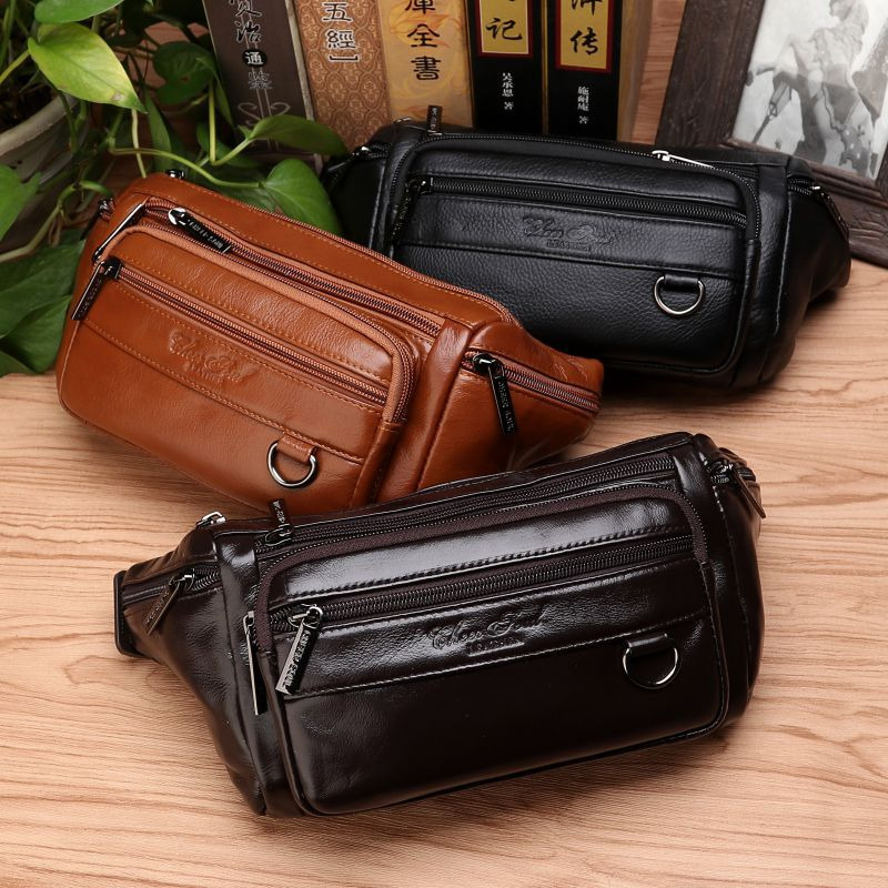 Men Waist Fanny Bags Sling Che - Leatherwork Fasteners review and price