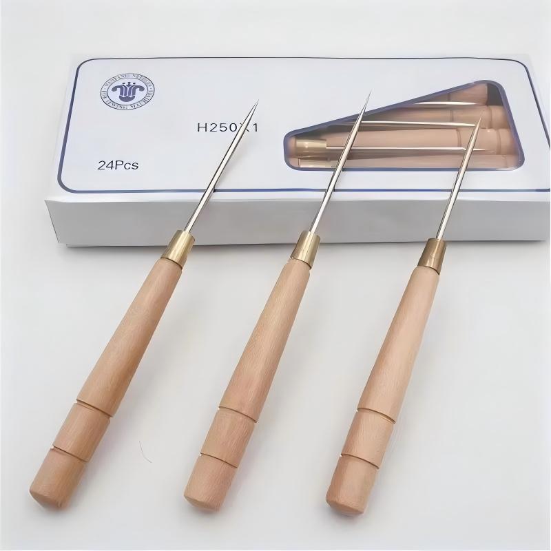 3 PCS Wooden Handle Awl Tool L - Leatherwork Awl review and price
