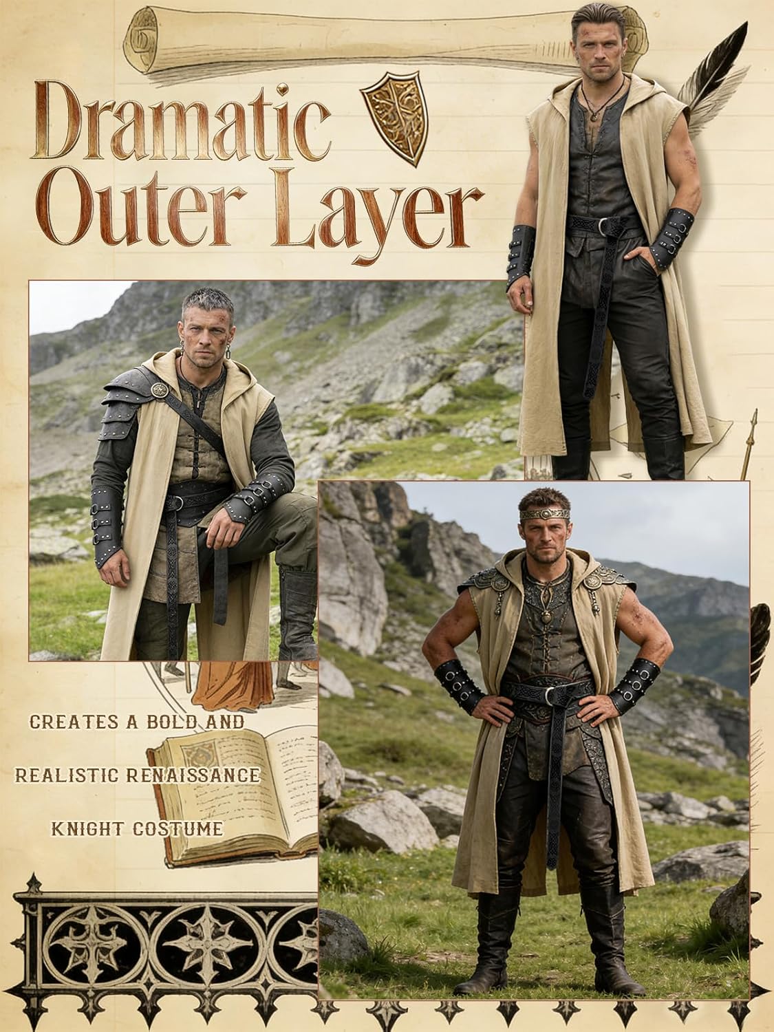 Men’s Renaissance Costume Set  - Leatherwork Fasteners review and price