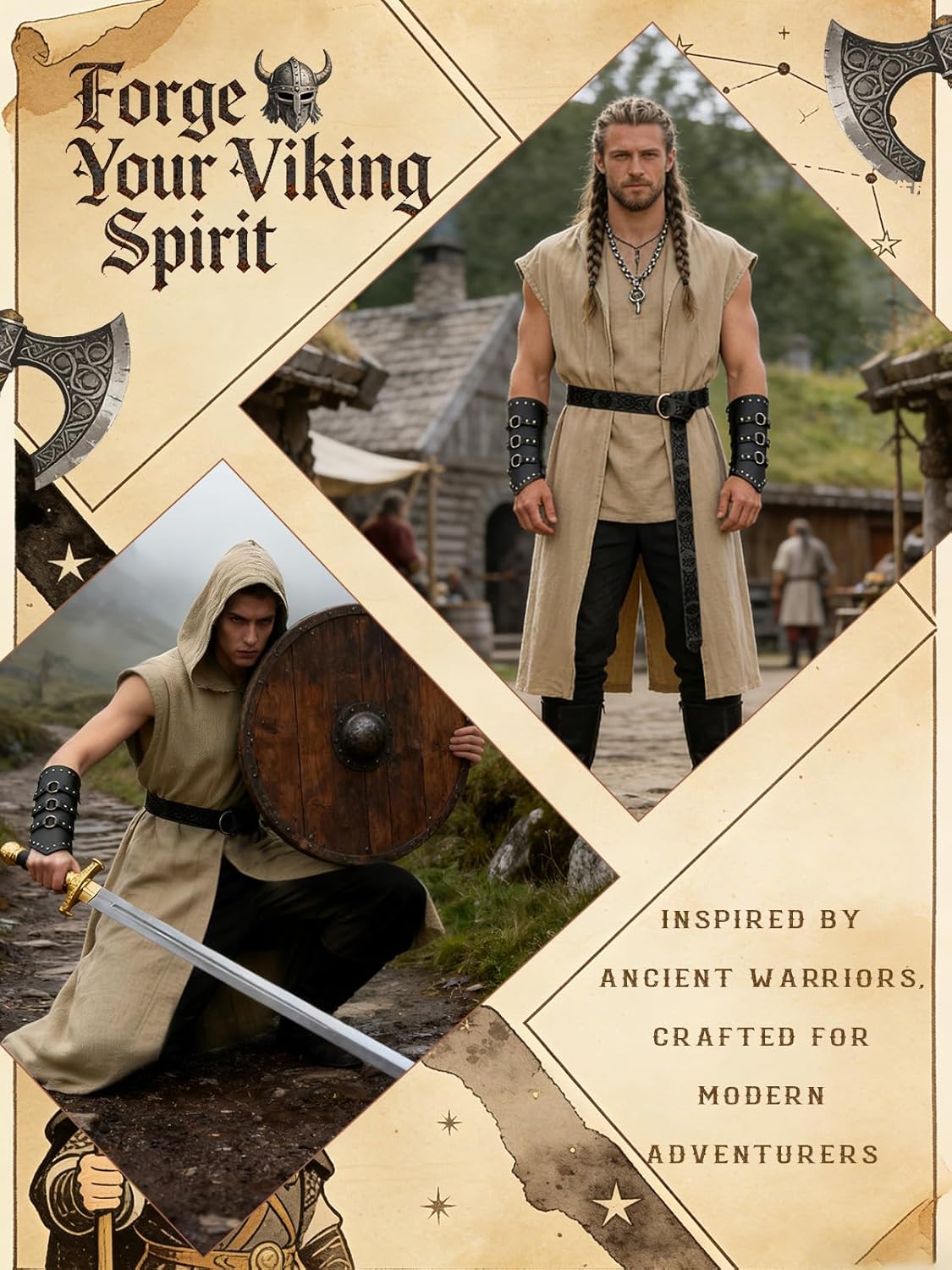 Men’s Renaissance Costume Set  - Leatherwork Fasteners review and price