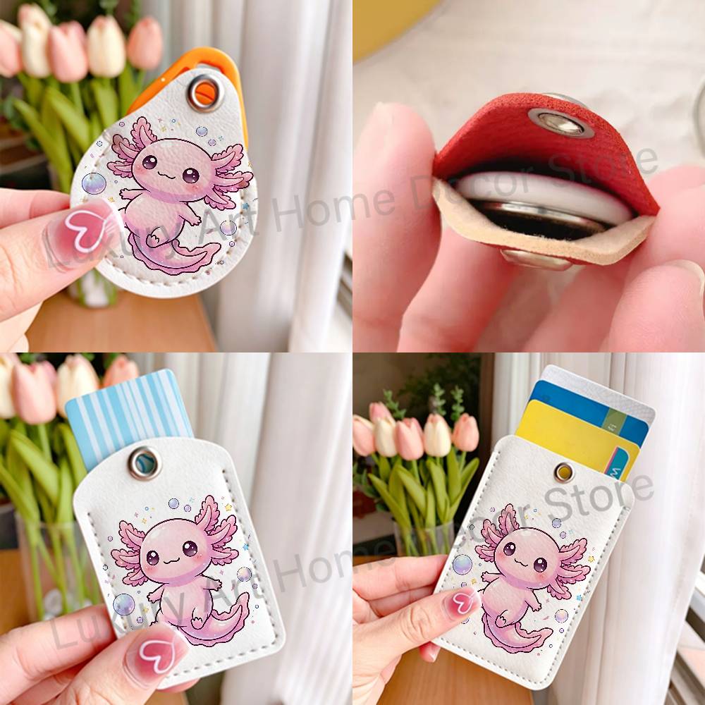 Cute pink A-Axolotl Cartoon Ho - Leather Work review and price