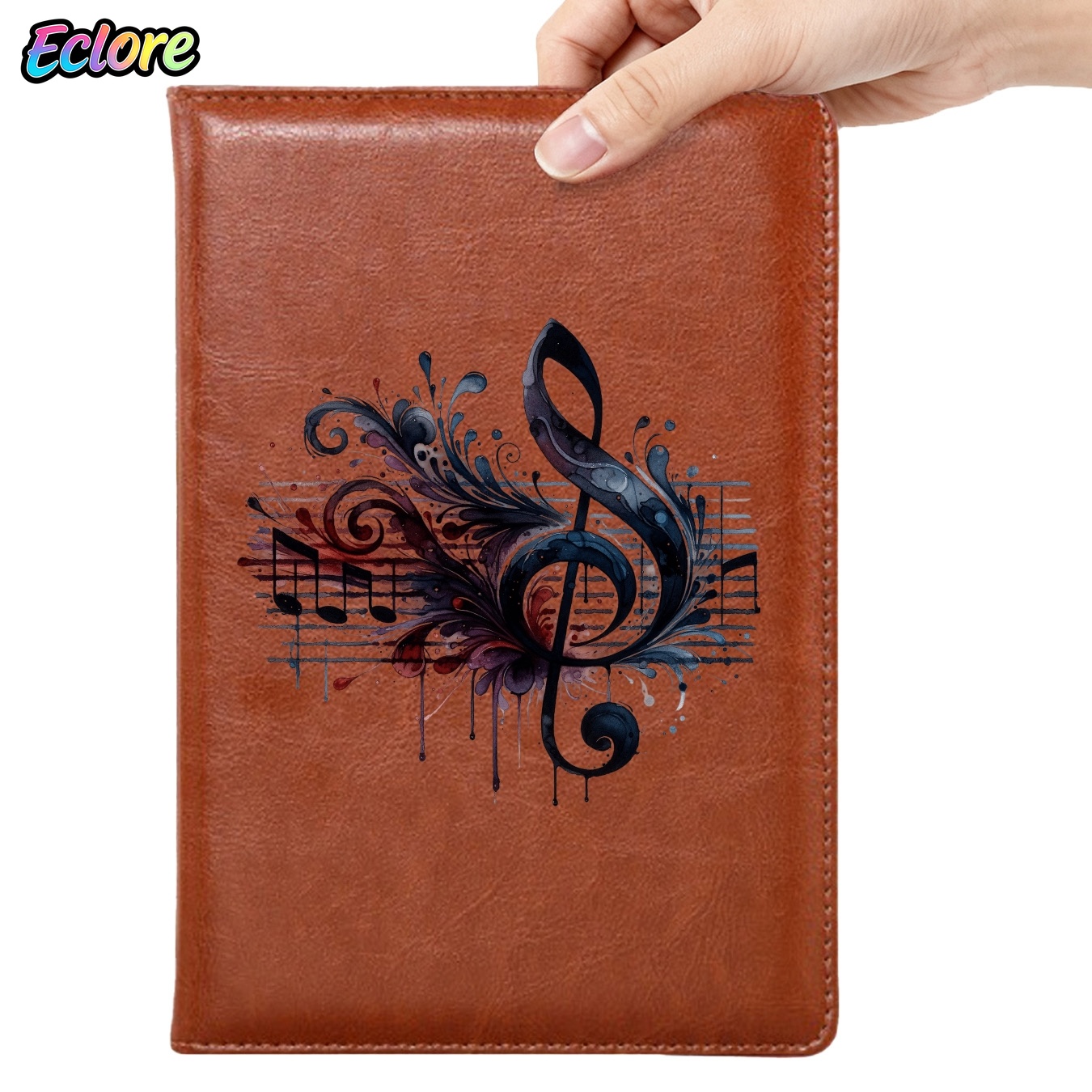 Watercolor Music Symbol Leathe - Leather Work Diary Covers review and price