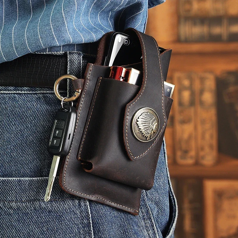 Mens Genuine Leather Waist Bag - Leatherwork Fasteners review and price