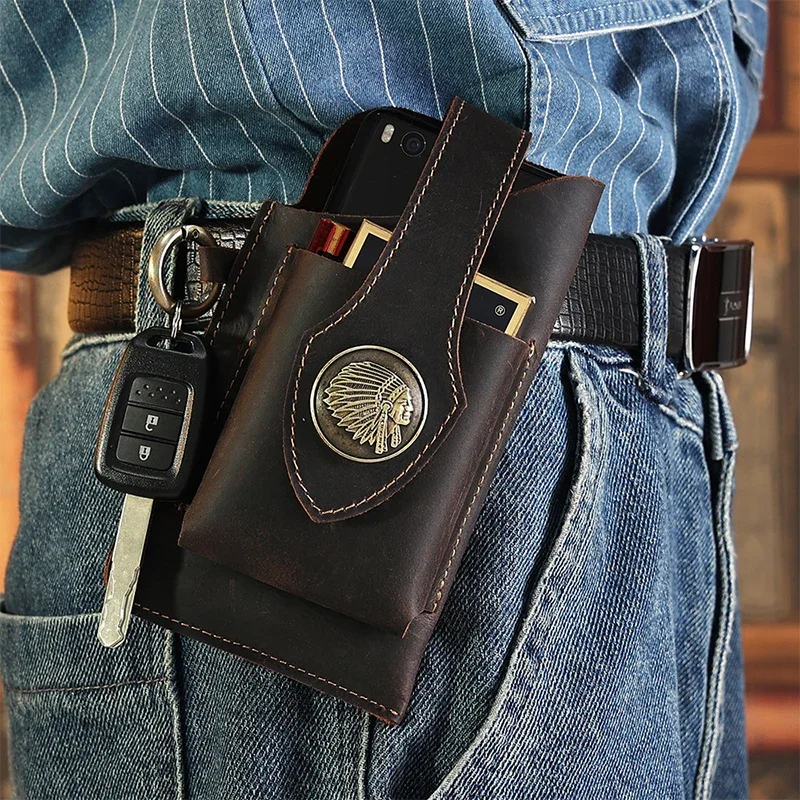 Mens Genuine Leather Waist Bag - Leatherwork Fasteners review and price