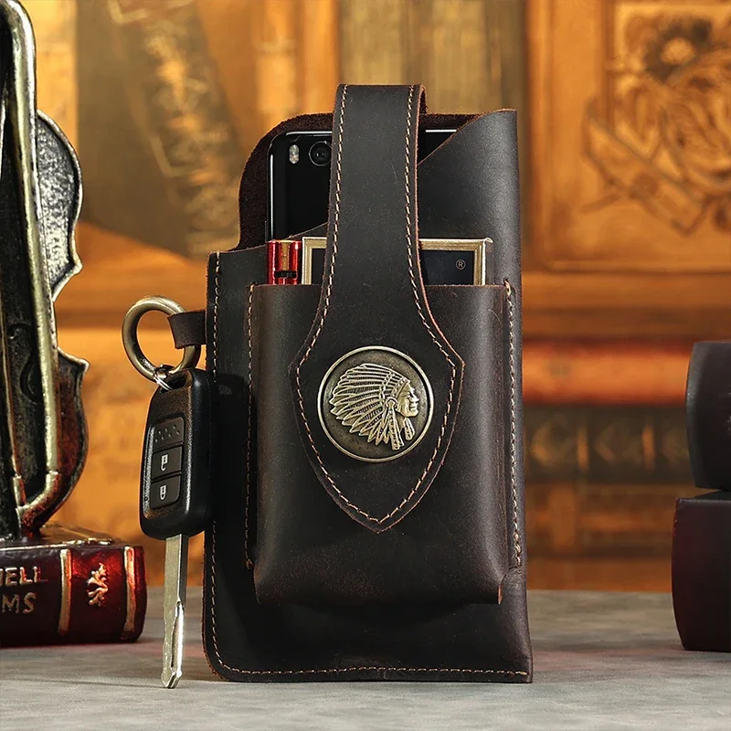 Mens Genuine Leather Waist Bag - Leatherwork Fasteners review and price