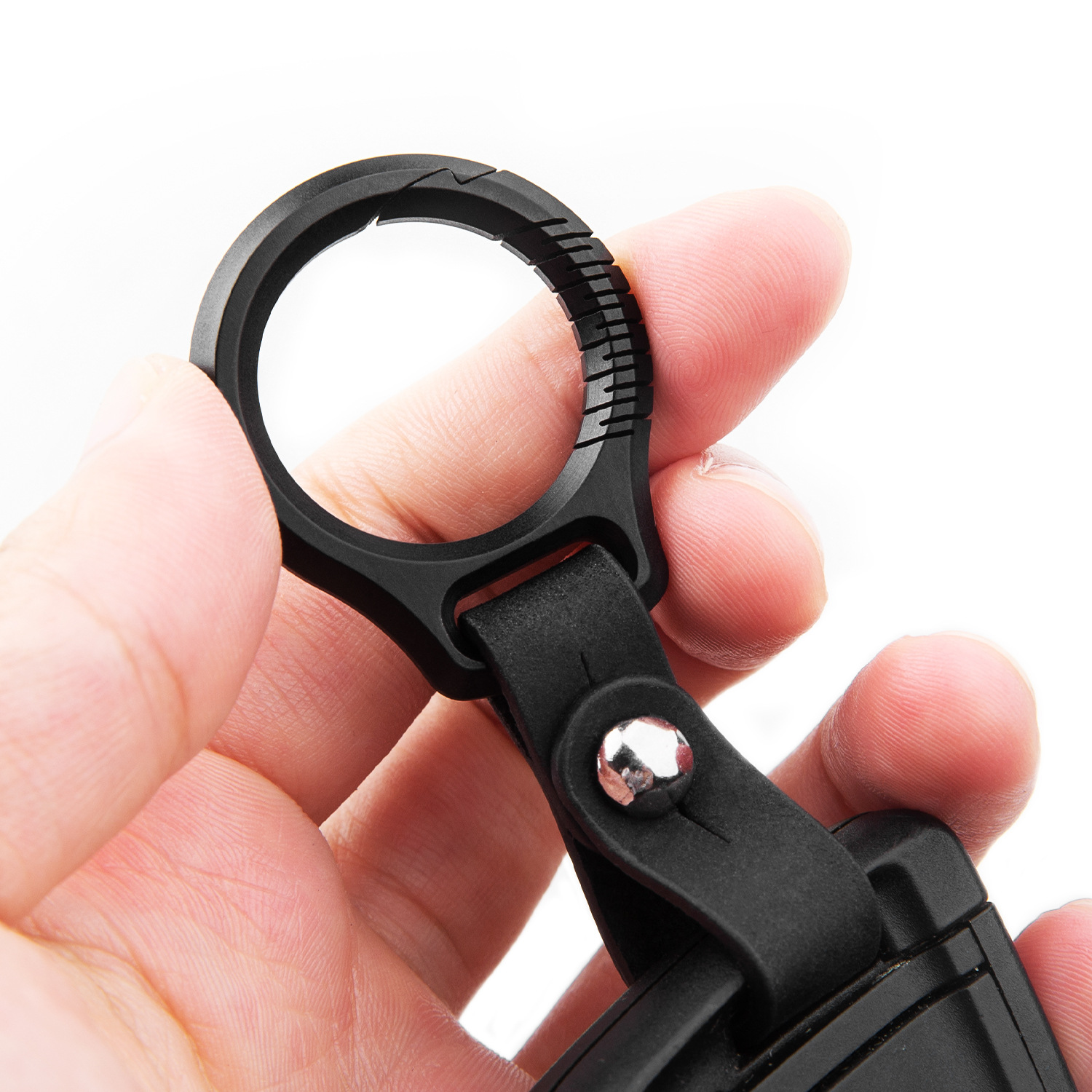 Black Titanium Key Chain Luxur - Leatherwork Ruler review and price